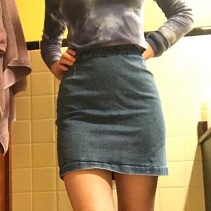 Denim mini skirt